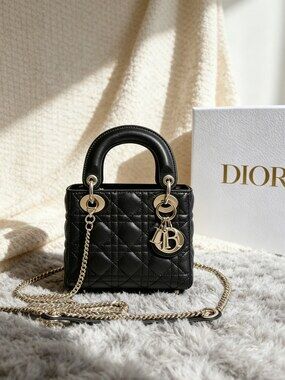 Mini Lady Dior Bag Black Cannage Lambskin